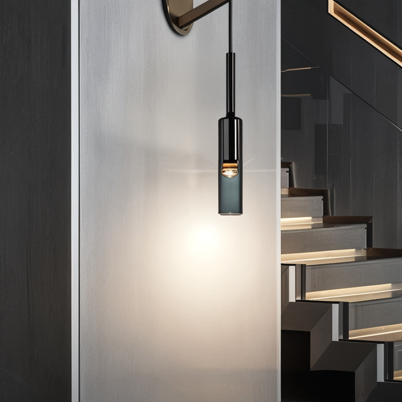 Minimalist Wall Lamp with Smoke Glass – Orvane | Bowlift