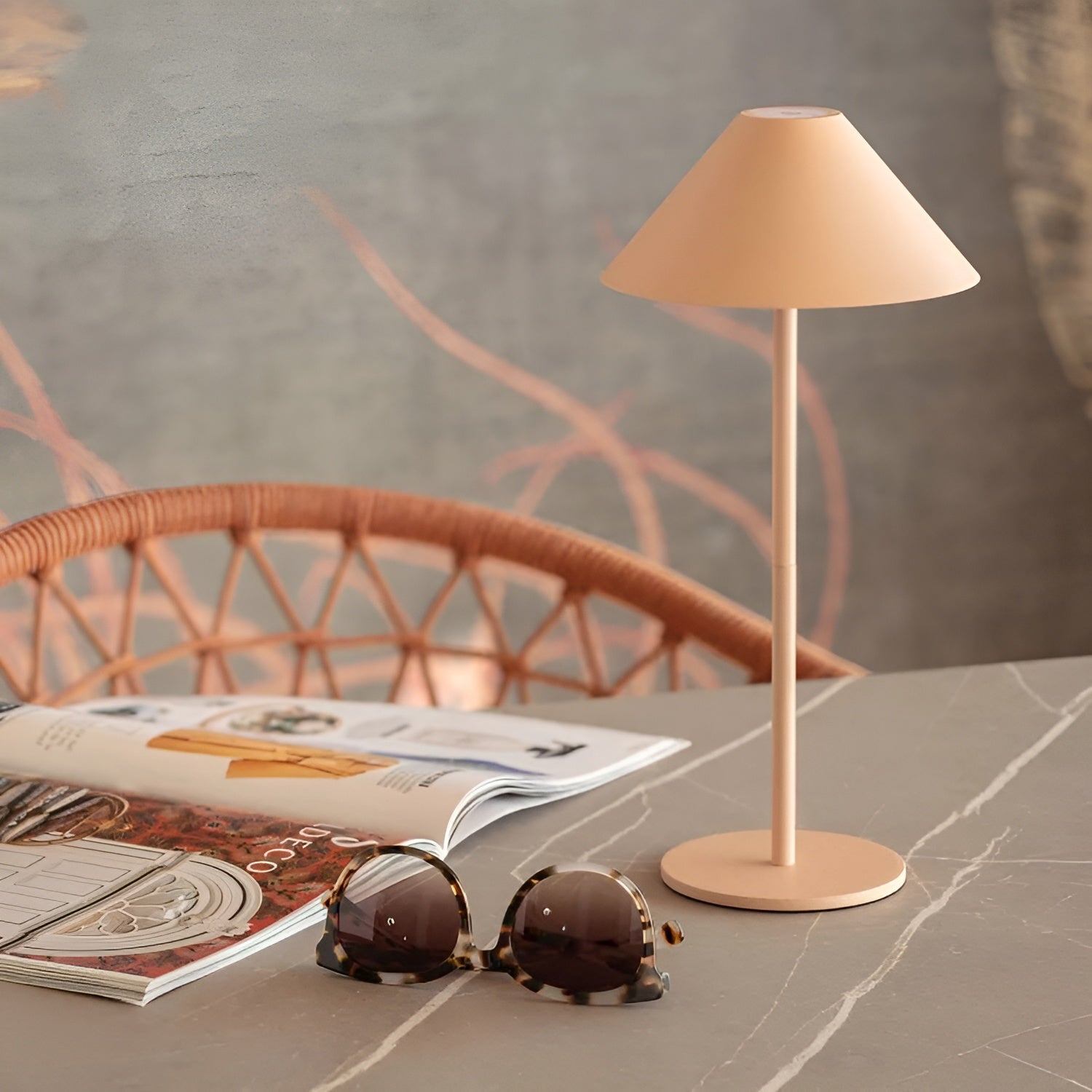 BowLift | LumiLuxe - Dimmable Nordic Cone LED Table Lamp with Touch Control