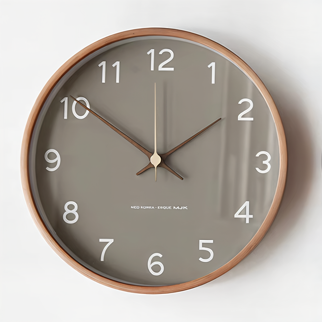 BowLift | Elegant Wall Clock Made of Wood – Silent, Large (30 cm)