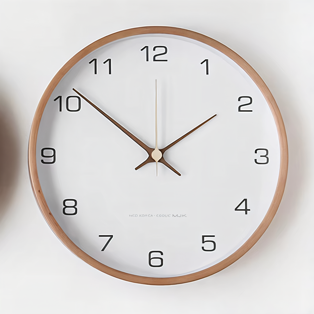 BowLift | Elegant Wall Clock Made of Wood – Silent, Large (30 cm)