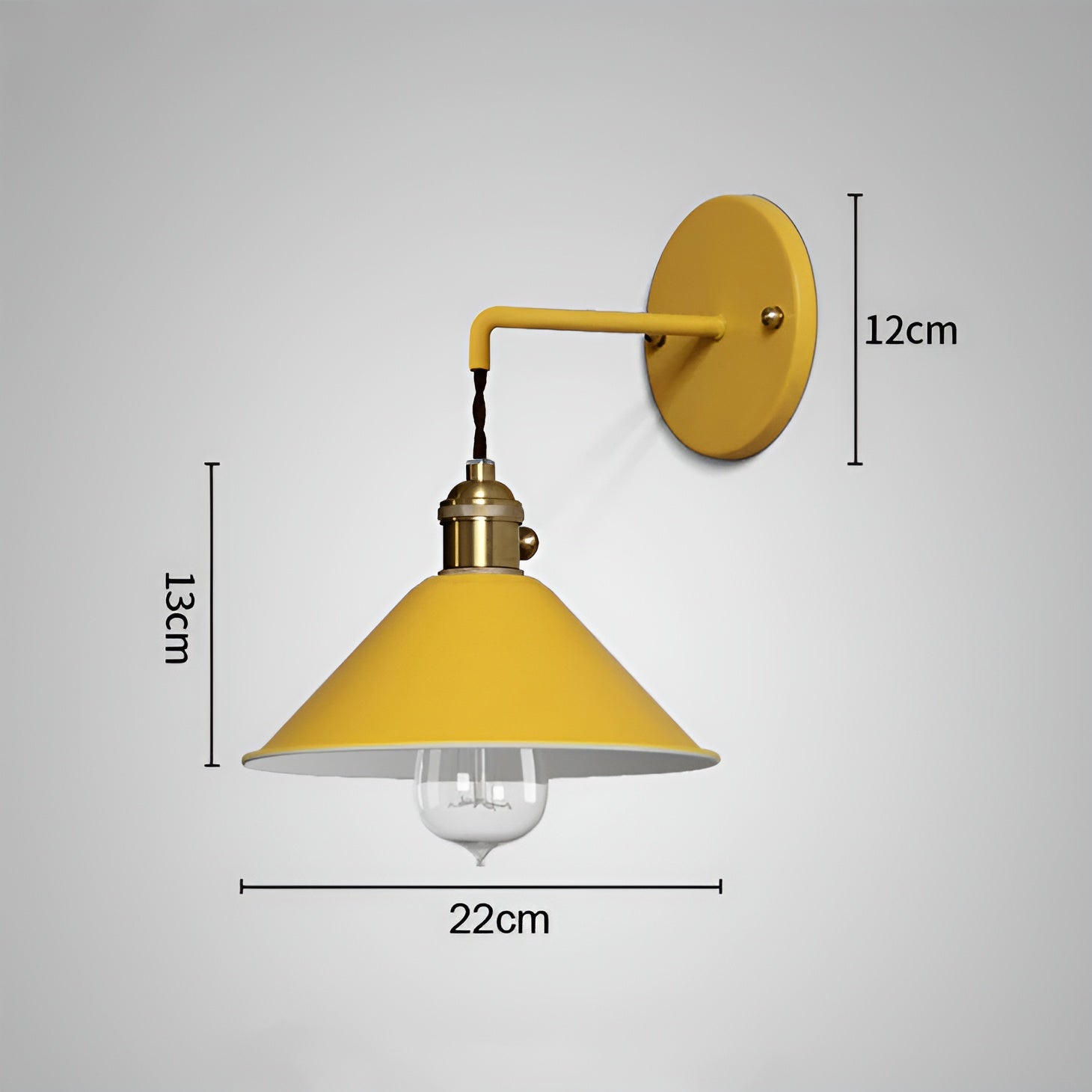 BowLift | Retro Vintage Wall Lamp - Vintage-inspired Cone Metal Wall Lamp