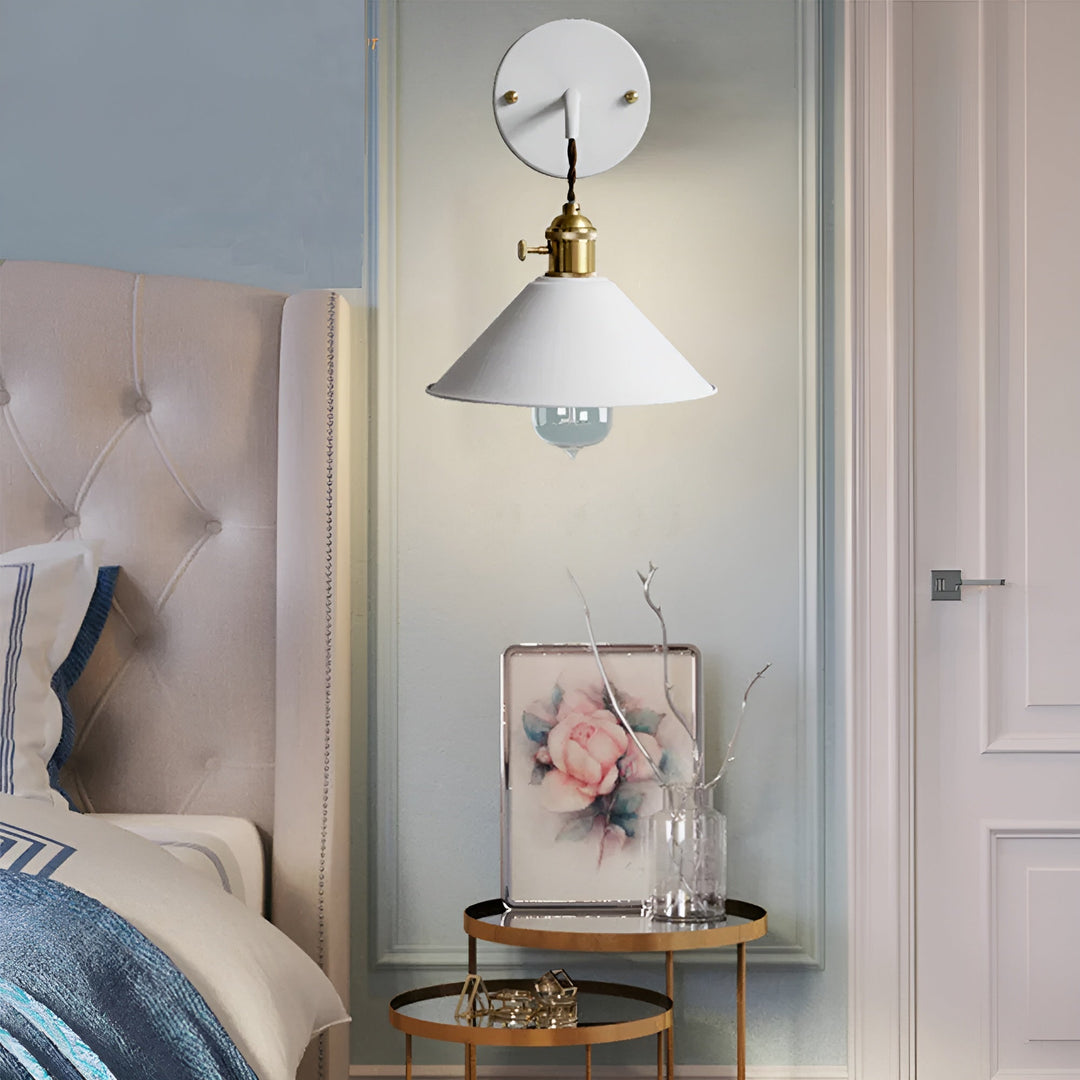 BowLift | Retro Vintage Wall Lamp - Vintage-inspired Cone Metal Wall Lamp