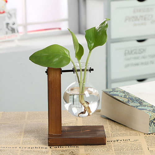 BowLift | Rustic Wooden Hydroponic Plant Holder