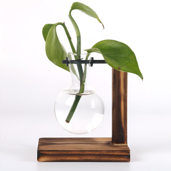 BowLift | Rustic Wooden Hydroponic Plant Holder