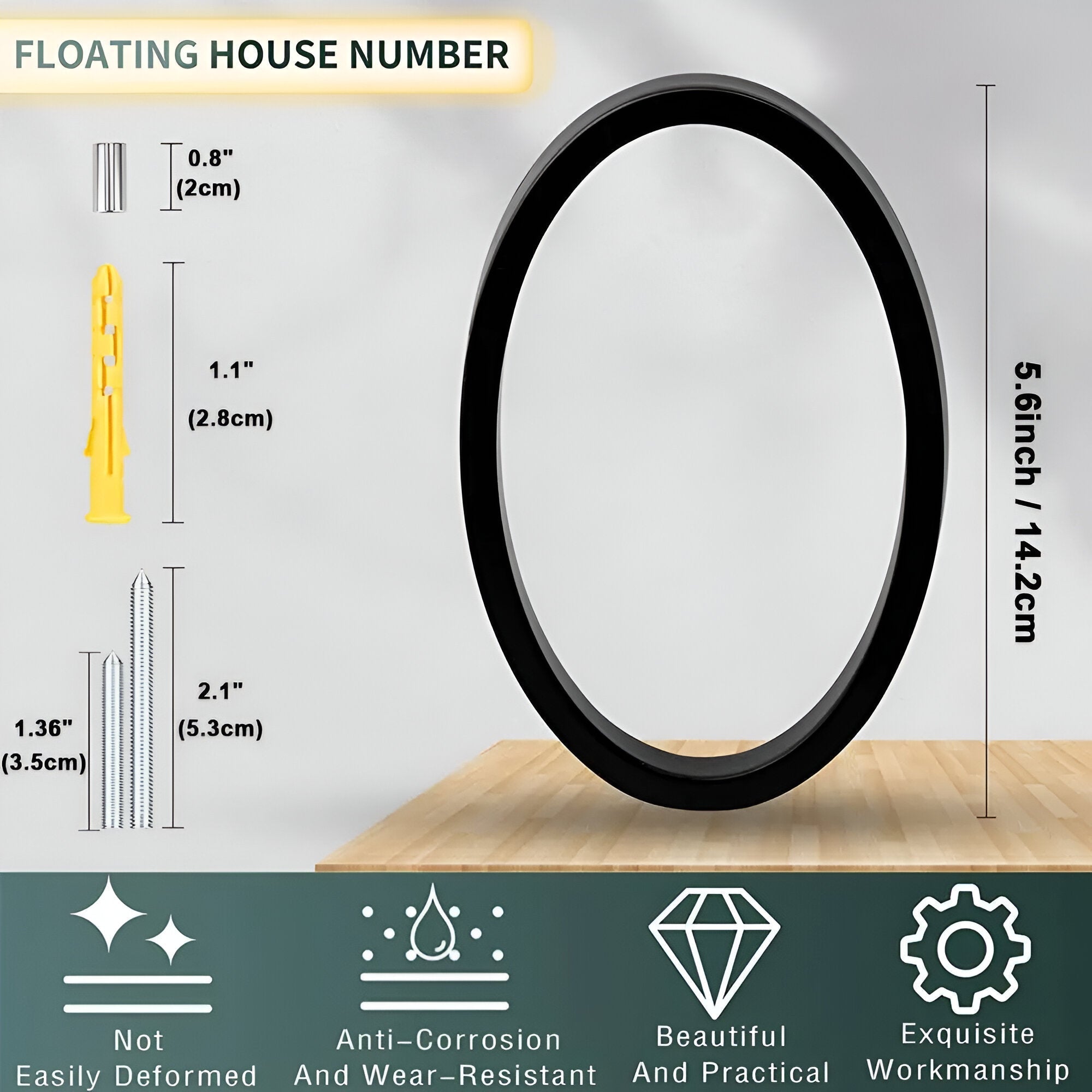 BowLift | Black Full House Number - House Number Modern - House Number Sign