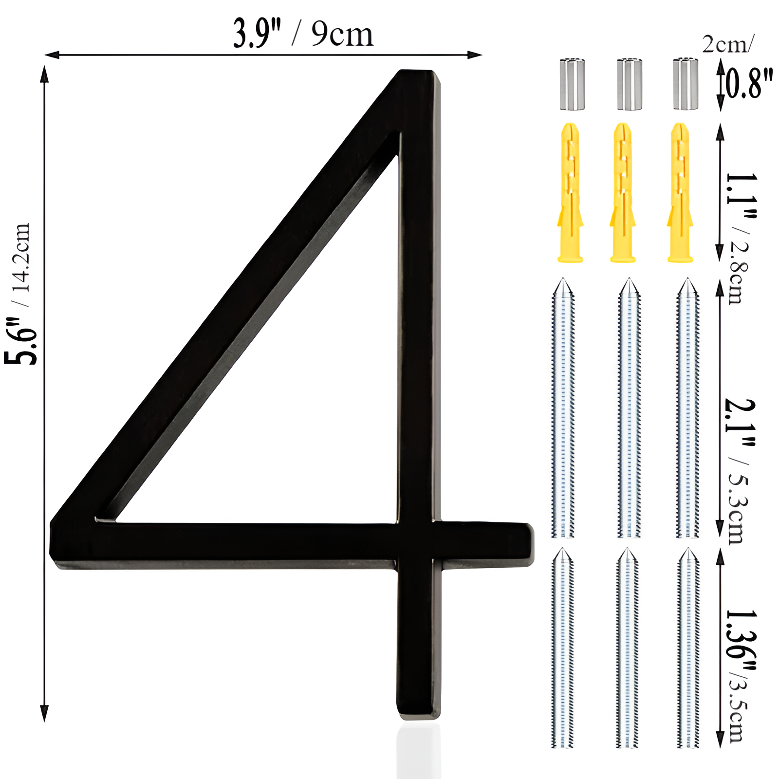 BowLift | Black Full House Number - House Number Modern - House Number Sign