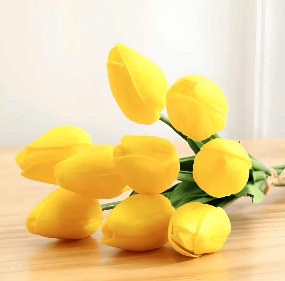 BowLift | Set of 6 Realistic Artificial Tulip Bouquets for Home, Garden, and Party Decoration
