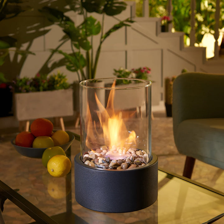 BowLift | Modern Tabletop Fireplace | Sleek Metal Base & Clean Burning for Indoor/Outdoor