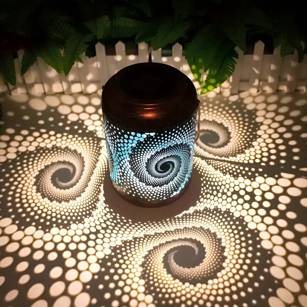 BowLift | LioraSpira projection lamp Solar garden lamp with spiral projection | Artistic design | Weatherproof | 28x19x13 cm