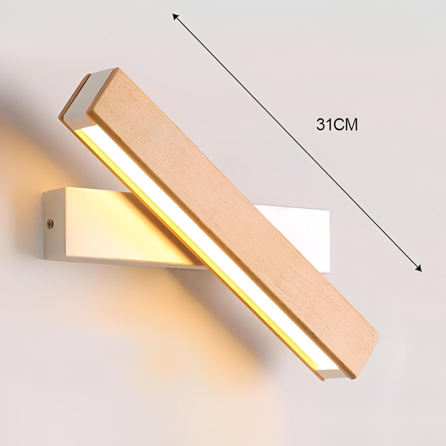 BowLift | TwistLED Wall Lamp - 360° rotatable rectangular LED wall lamp made of wood