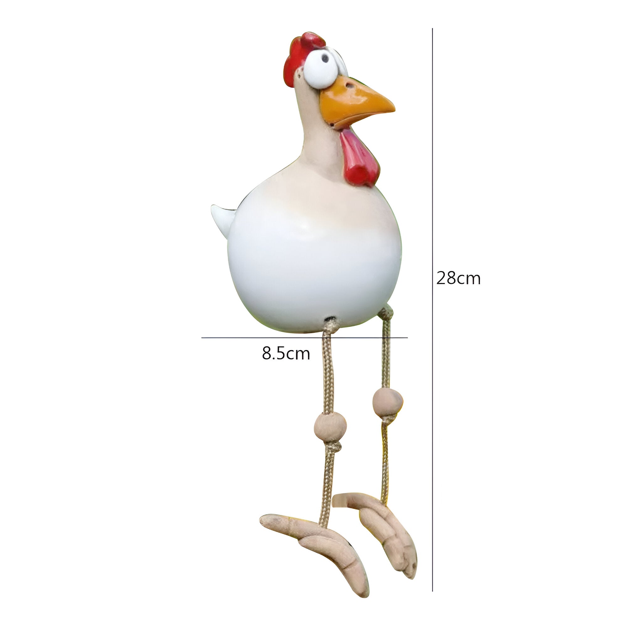 BowLift | Large Eyes Chicken Statue - Weatherproof Resin Craft - Rooster Garden Statue