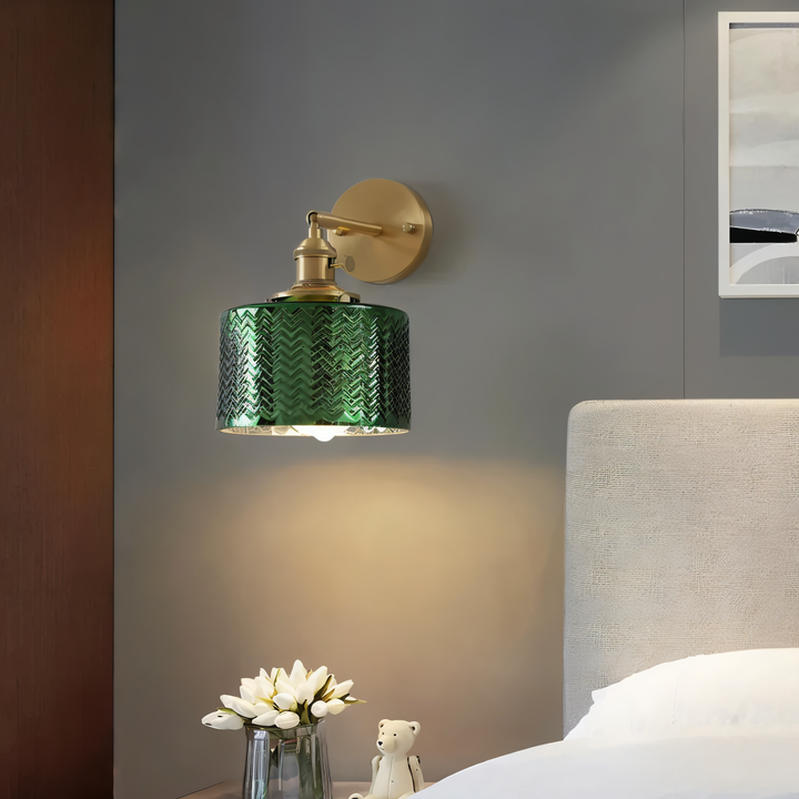BowLift | Adjustable LED Wall Lamp of Ribbed Glass in Scandinavian Design