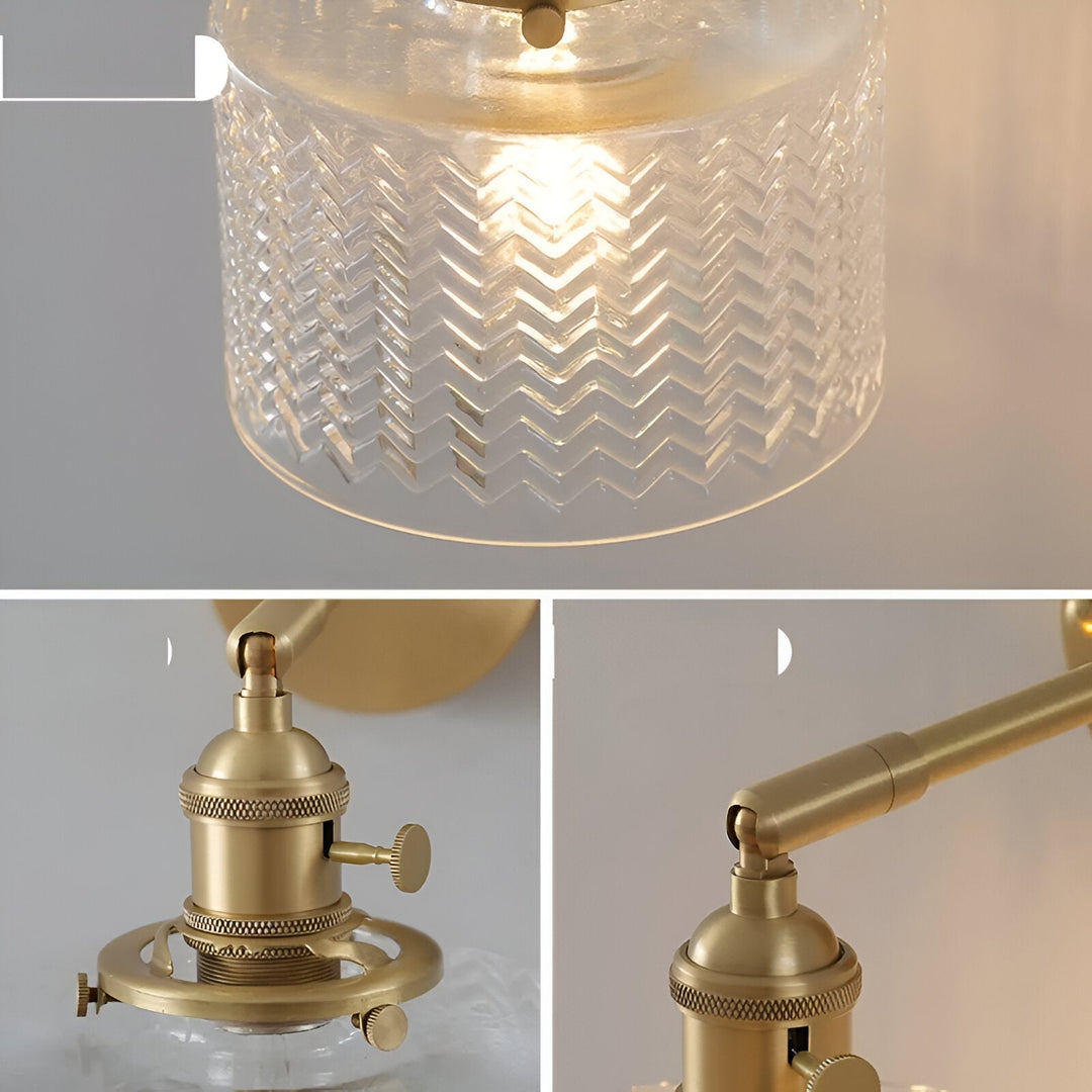 BowLift | Adjustable LED Wall Lamp of Ribbed Glass in Scandinavian Design