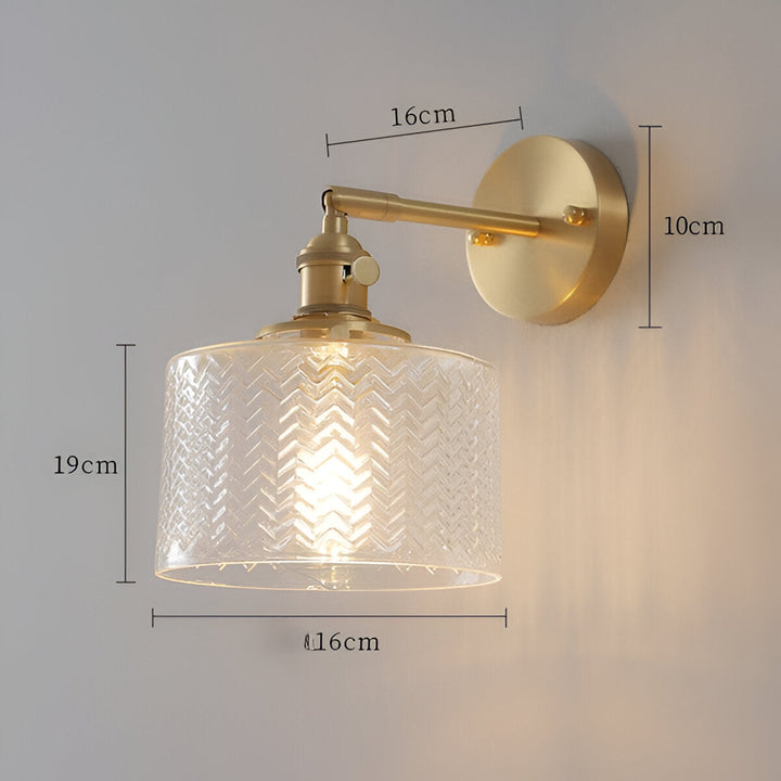 BowLift | Adjustable LED Wall Lamp of Ribbed Glass in Scandinavian Design