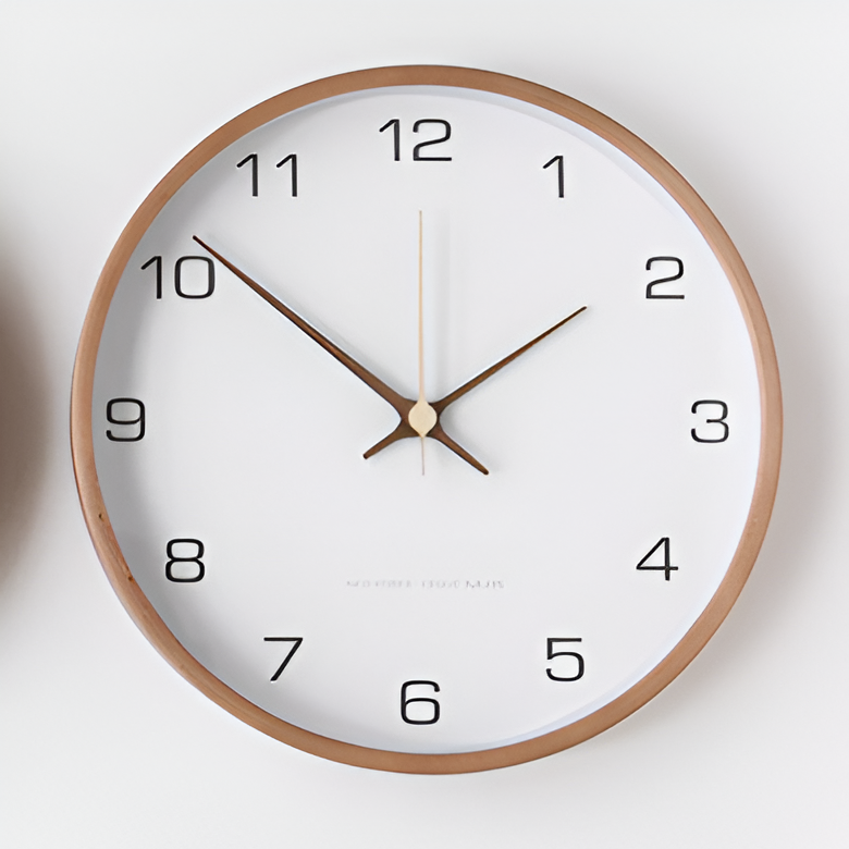 BowLift | Elegant Wall Clock Made of Wood – Silent, Large (30 cm)