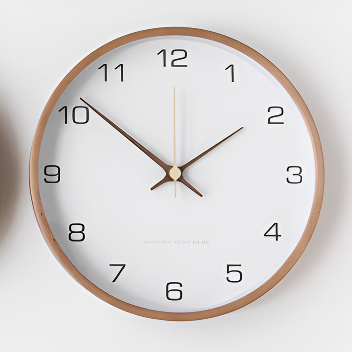 BowLift | Elegant Wall Clock Made of Wood – Silent, Large (30 cm)