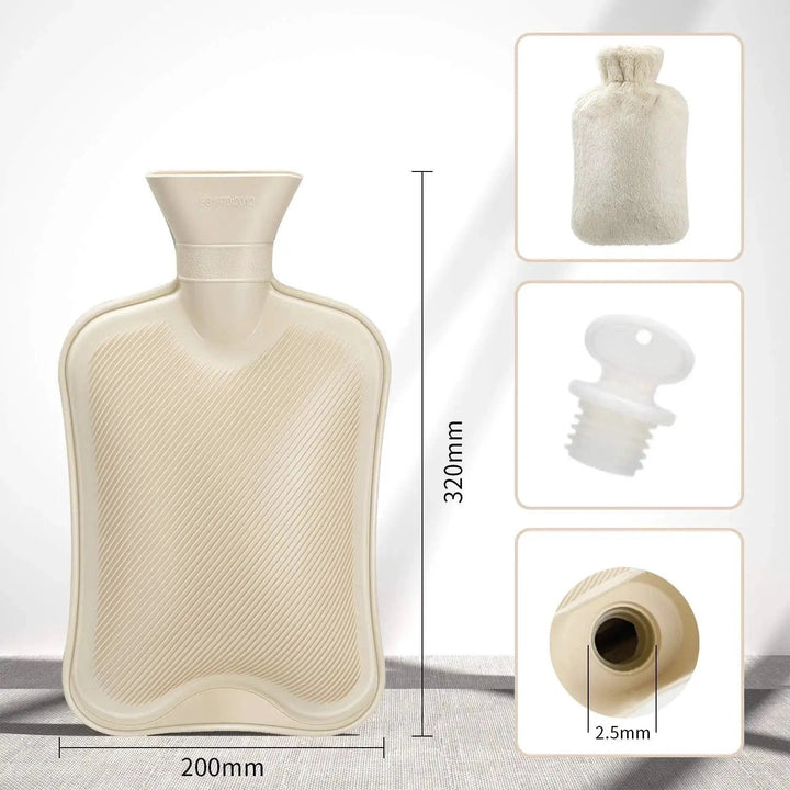 Hot water bottle with plush cover 2 liters | Bowlift