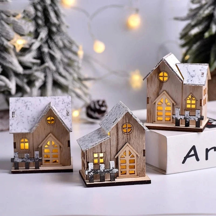 BowLift | Kerst LED-licht Huisje – Houten Kerstdecoratie met Warme Gloed