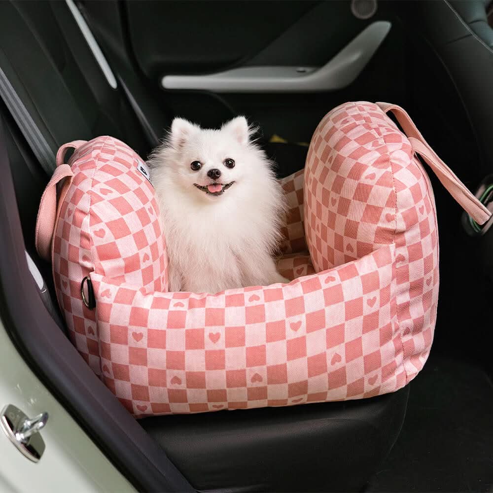 BowLift | Dog seat bed with safety belt & non-slip base for car & home
