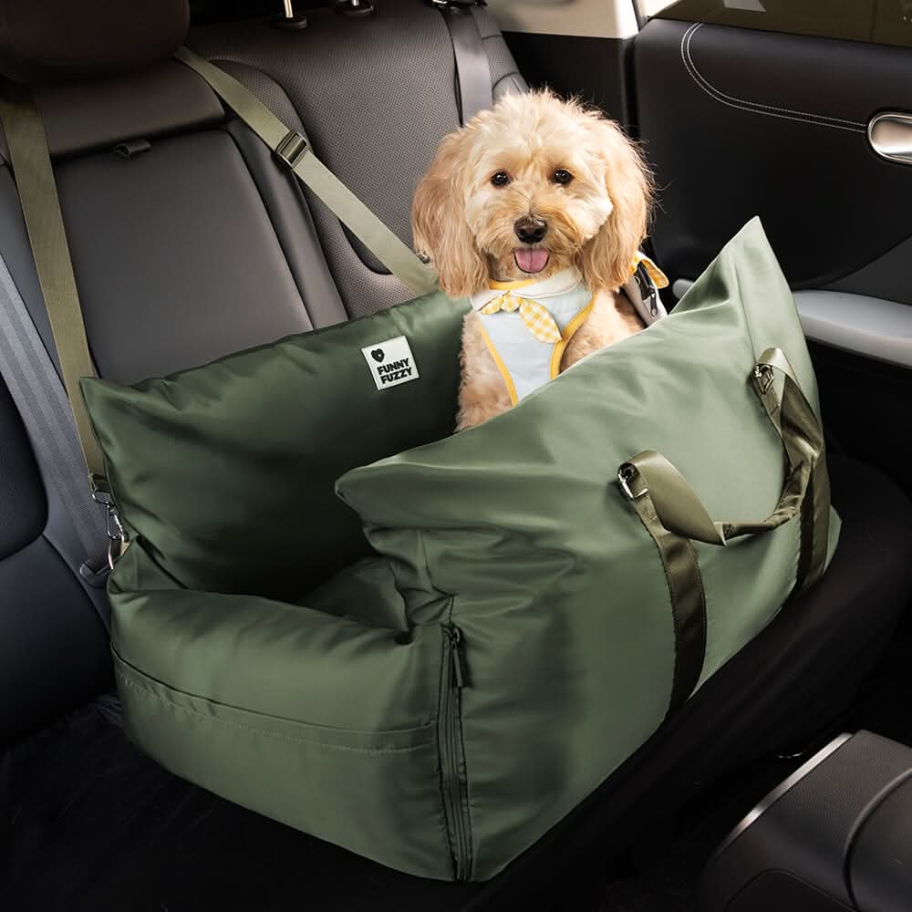 BowLift | Dog seat bed with safety belt & non-slip base for car & home