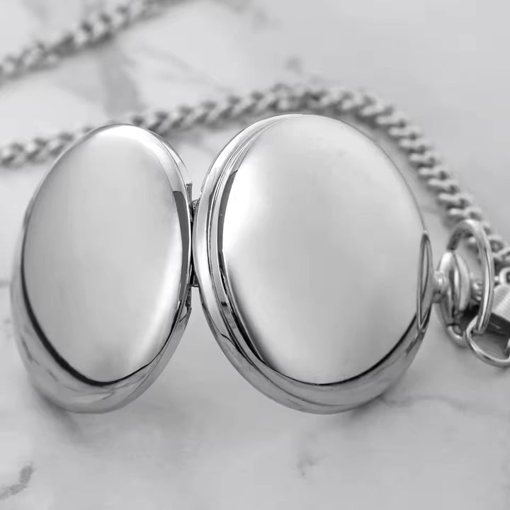 BowLift | Silver Full Hunter Pocket Watch with Classical and Antique Look - Elaborately designed to be the perfect complement to your wardrobe