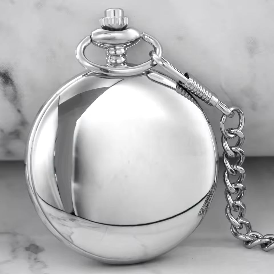 BowLift | Silver Full Hunter Pocket Watch with Classical and Antique Look - Elaborately designed to be the perfect complement to your wardrobe
