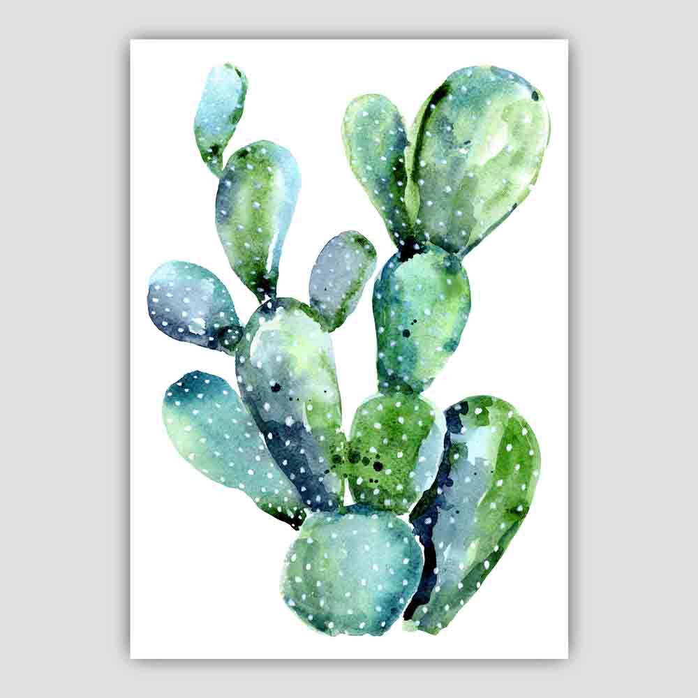 Cactus Blue Green Watercolor Print | Bowlift