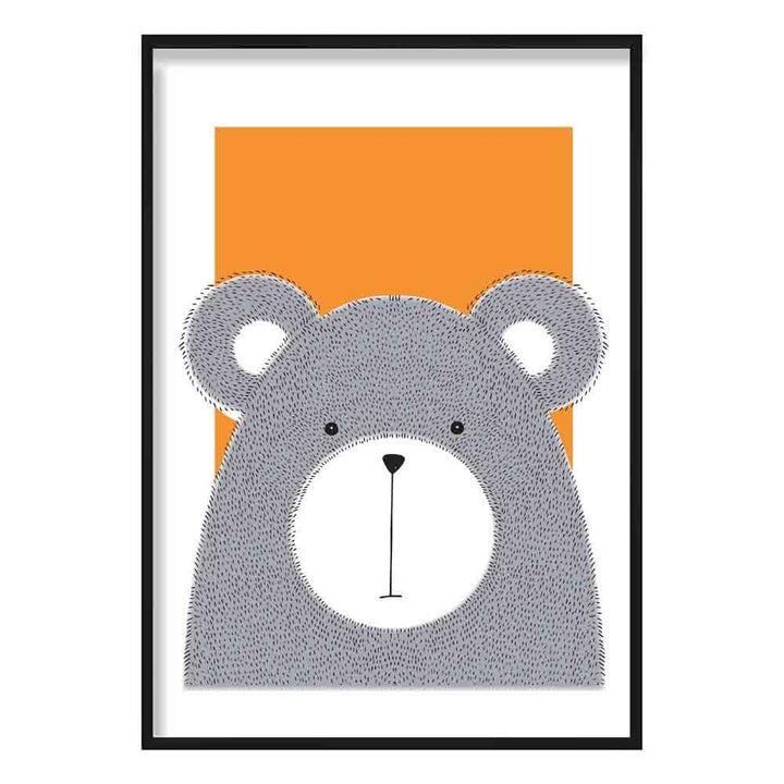 Bears Sketch Style Kids Room Orange Art Print | Bowlift