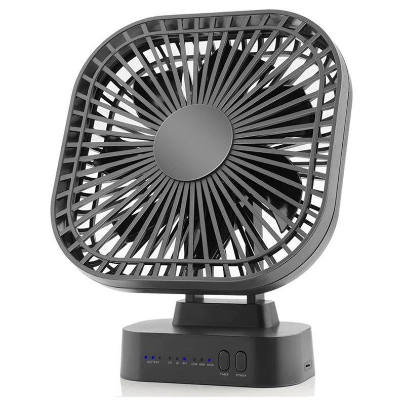 BowLift | Mini USB Fan Breezio Flex | Rechargeable with 5000 mAh Battery | 3 Levels & Timer | Foldable & Quiet for Office, Camping & Home