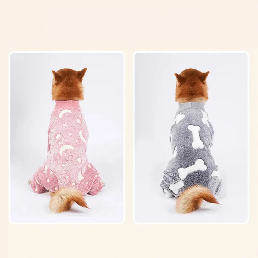 Warmer Hundepajamas for the winter fluffy and stretchable Bowlift