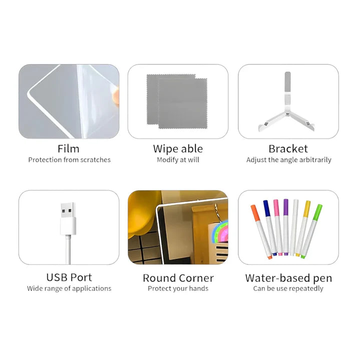 BowLift | IllumiWrite LED Sign Board – Reusable Light Board for Creative Minds