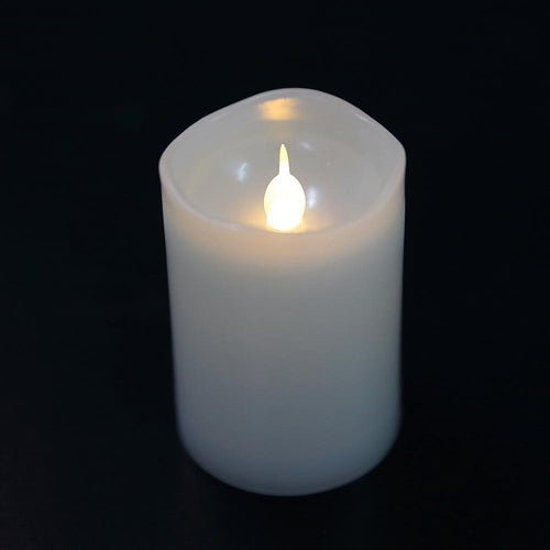 LED candle made of plastic 6 pcs. in white (5.0 x 7.4 cm.) | Bowlift
