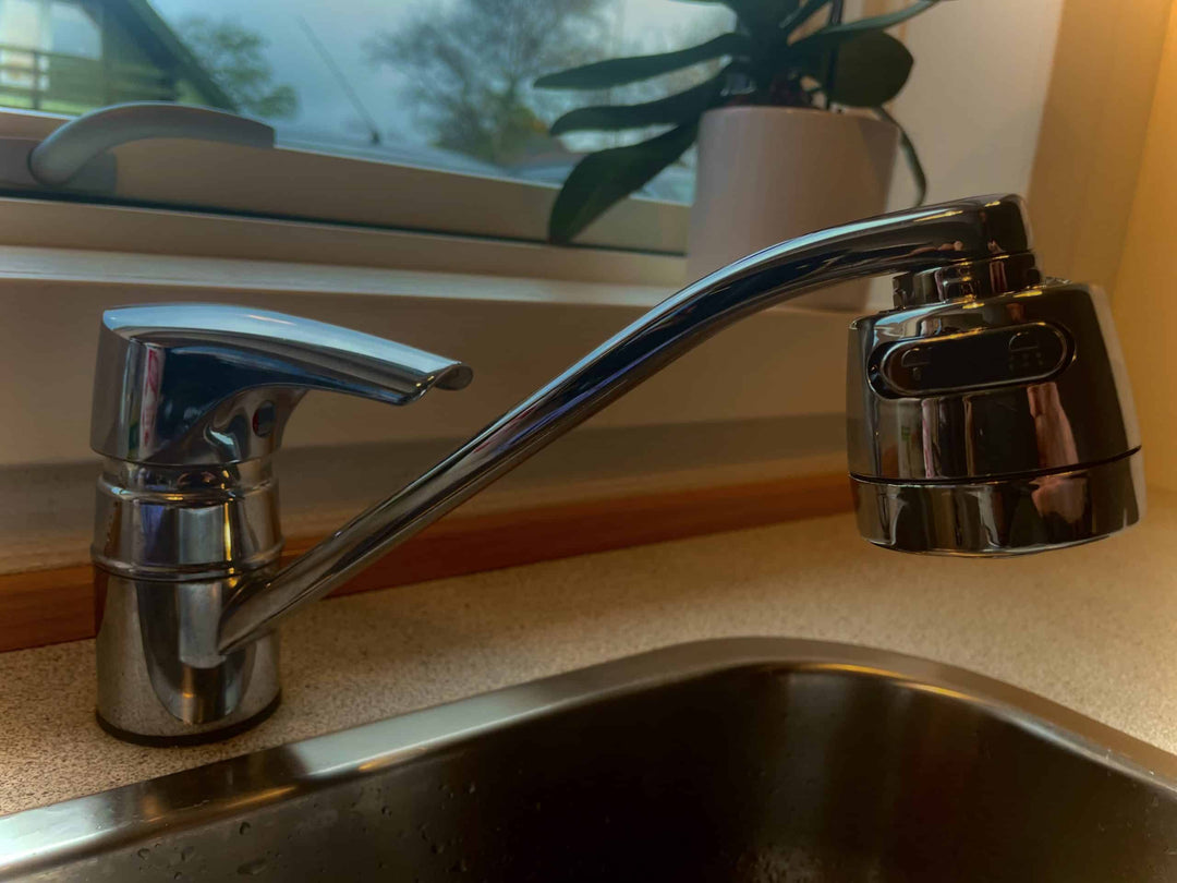 Water-saving attachment made of stainless steel, 360-degree movable and extendable | Bowlift