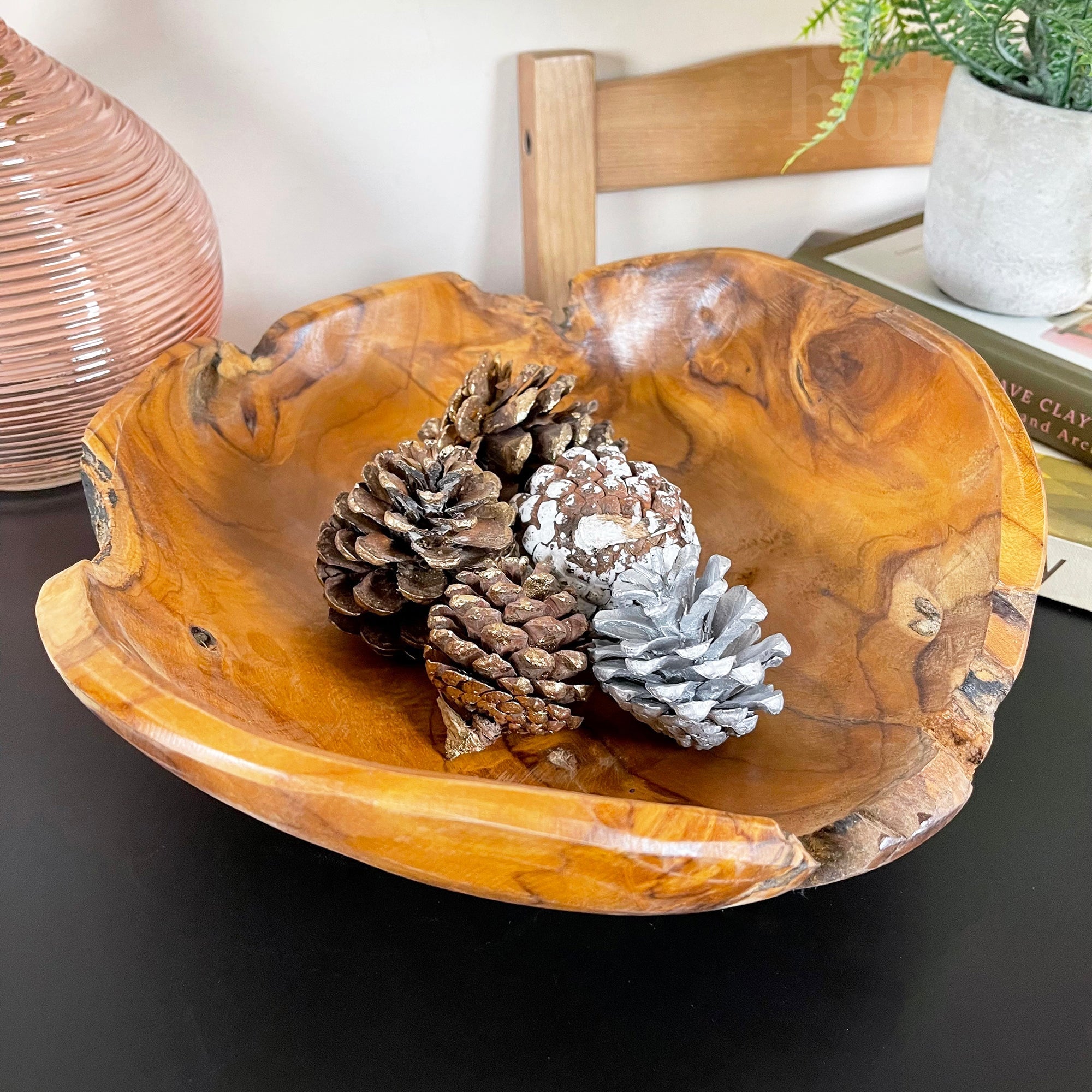 BowLift | Teak Root Wood Decorative Bowl 30cm