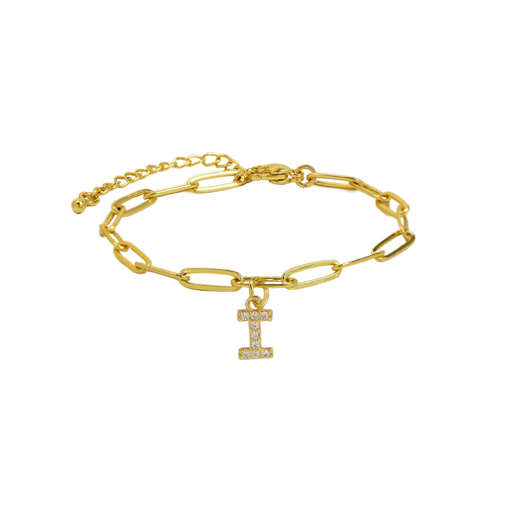 BowLift | Dainty Paperclip Letter Initial Bracelet
