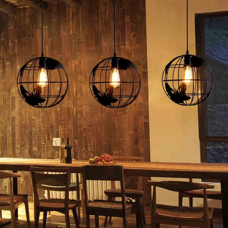 BowLift | Industrial Vintage Iron Globe Pendant Light