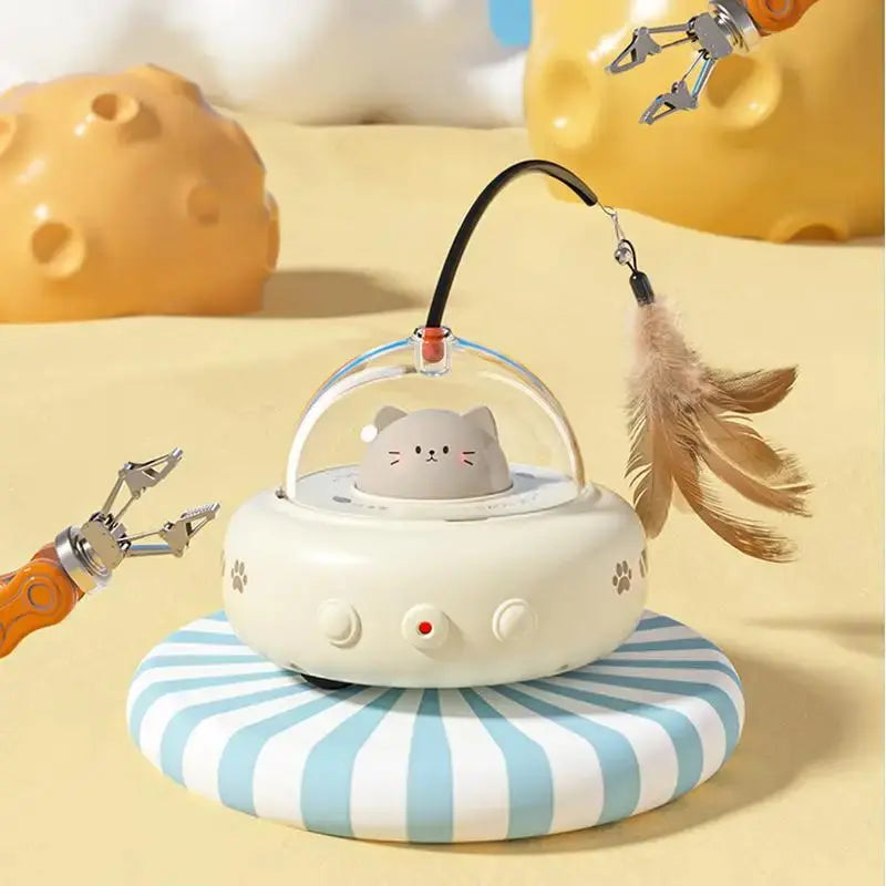 BowLift | Interactive rolling toy with spring and LED light for cats