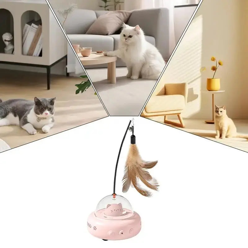 BowLift | Interactive rolling toy with spring and LED light for cats