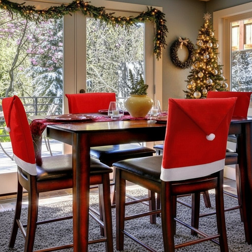 BowLift | 2-pack chair covers with Santa hat for festive table decoration