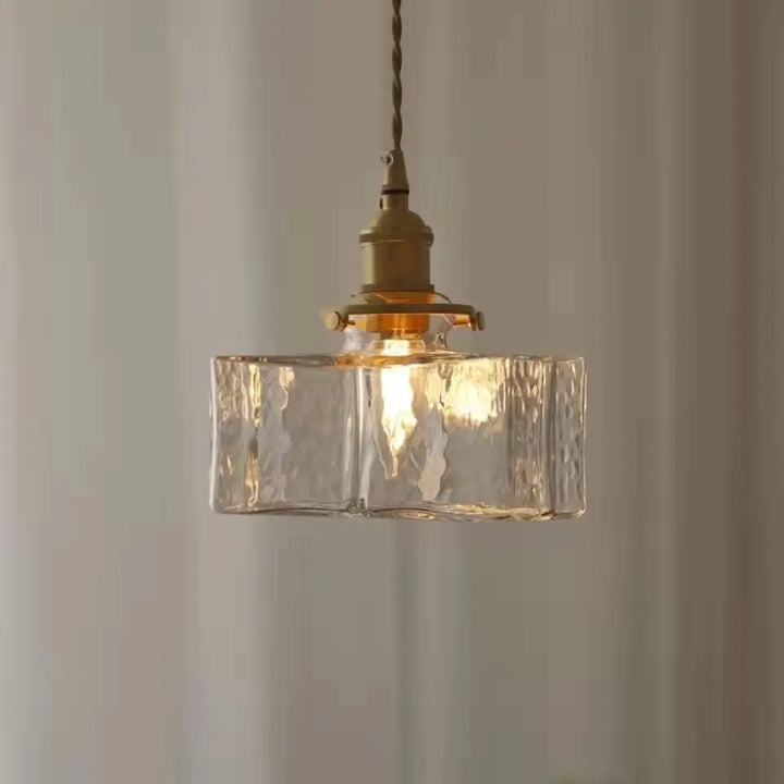 Vintage Glass Pendant Light - Rustic Hanging Lamp for Living Room & Dining Room | Bowlift