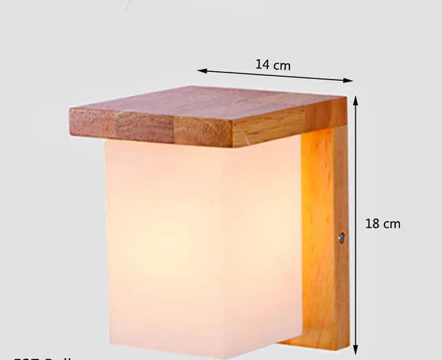 Japanese wall lamp made of wood for bedroom – Minimalist lamp with natural lighting | Bowlift
