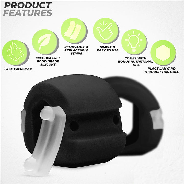 BowLift | Jawline Sculptor | Jaw Toner Food-Grade Silica Gel Facial Exerciser for Slimming & Defining Mewing at Home or On-the-Go