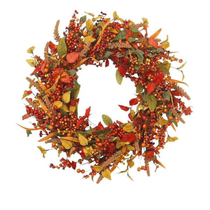 BowLift | Autumn Door Wreath with Berries and Pine Cones – Natural Decoration for Halloween and Thanksgiving, 40 cm