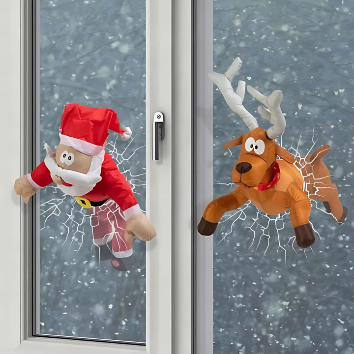 BowLift | WindowFest | Christmas Window Decoration Santa Reindeer Party Decoration
