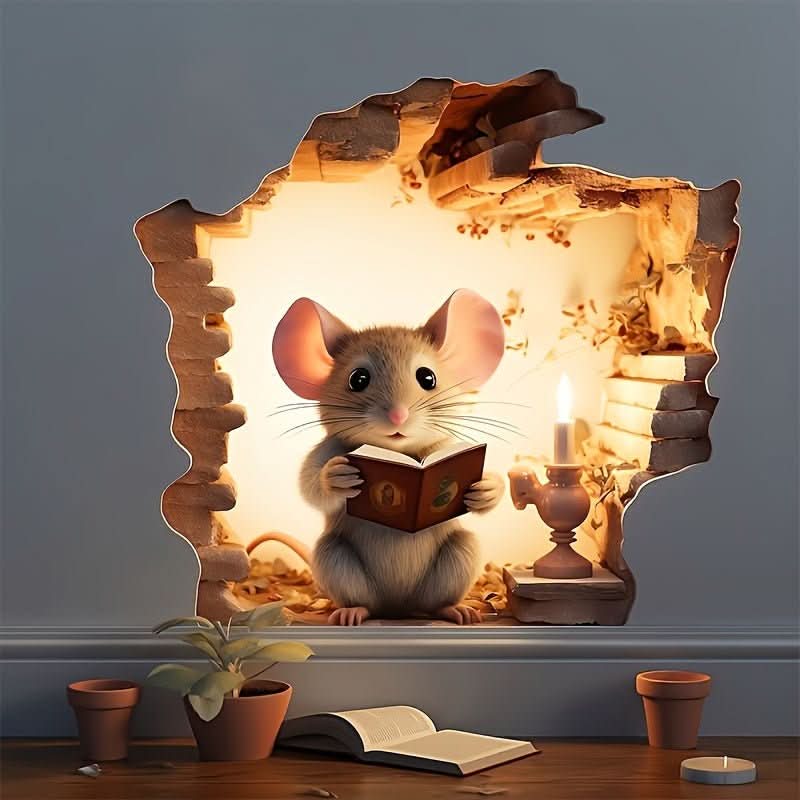 BowLift | DecoraMice 3D Cartoon Wall Stickers | Adorable Mouse Wall Stickers for Children's Rooms and Living Space Decoration