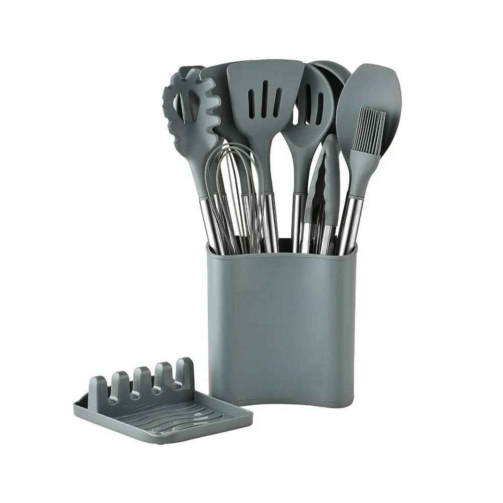 BowLift | Kitchen utensil set in wood look with soft silicone tips