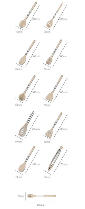 BowLift | Kitchen utensil set in wood look with soft silicone tips