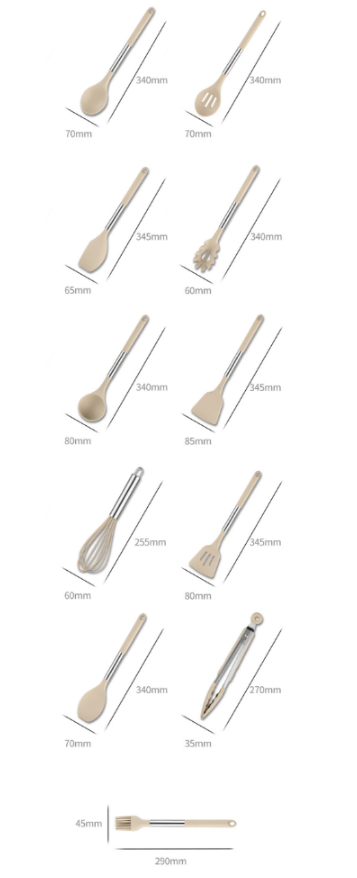 BowLift | Heat-resistant 11-piece kitchen tool set with wood handle look