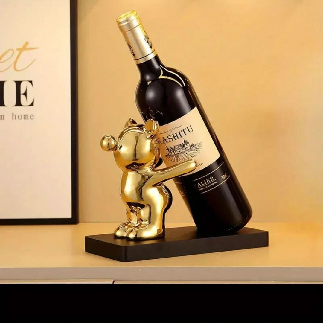 BowLift | Playful ceramic wine rack in bear design for stylish bottle storage