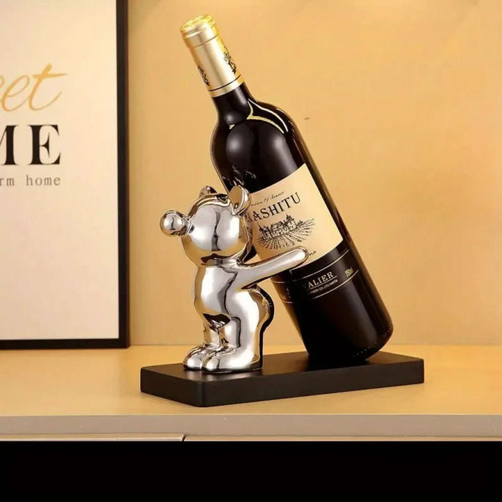 BowLift | Playful ceramic wine rack in bear design for stylish bottle storage